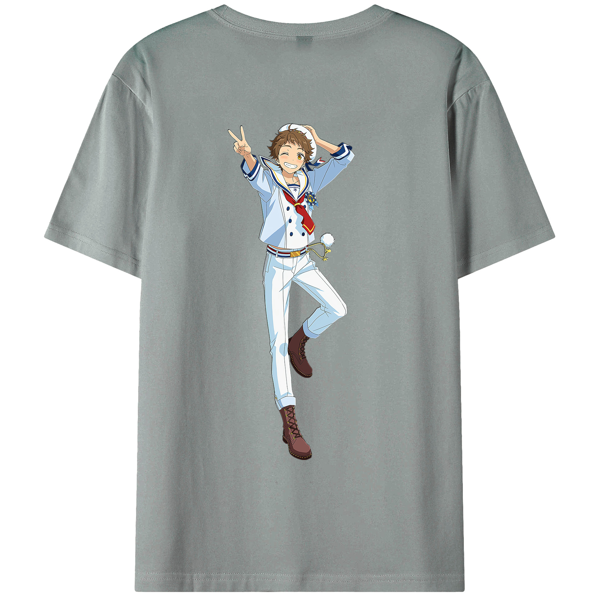 （画像用） あんさんぶるスターズ! Ensemble Stars 綿100％ メンズ半袖Tシャツ（バックプリント） 通気性